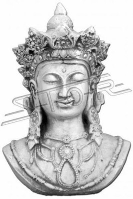 Buddha Statue Statuen Skulpturen Figur Dekoration Silber Garten Terrasse