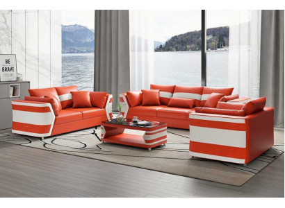 Rot Sofagarnitur Couchgarnitur Ledersofa Sofa Komplette 3tlg Sofas Set