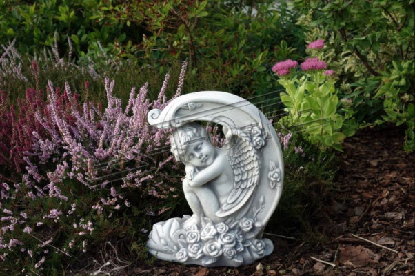 Deko Grabschmuck Grab Stein Dekoration Figur Skulptur Engel Gott Heilig