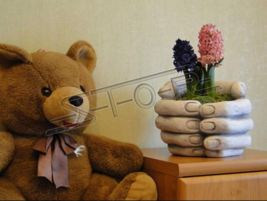 Design Blumentopf Top Planz Kübel Gefäß Töpfe Figur Dekor Hände Skulptur