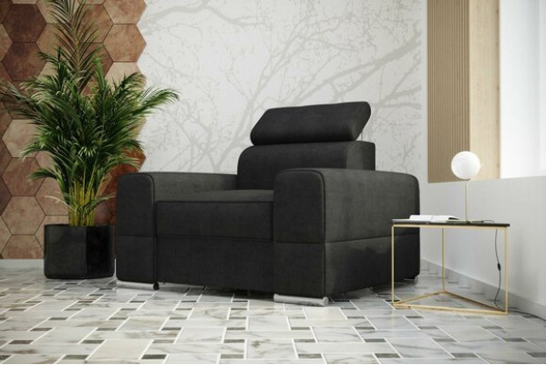 Design Luxus Chair Sessel Sofa 1 Sitzer Fernseh Lounge Chaise Sofa Leder Textil