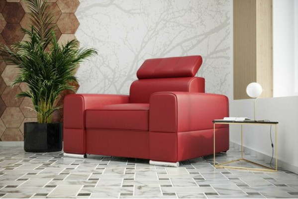 Design Luxus Chair Sessel Sofa 1 Sitzer Fernseh Lounge Chaise Sofa Leder Textil