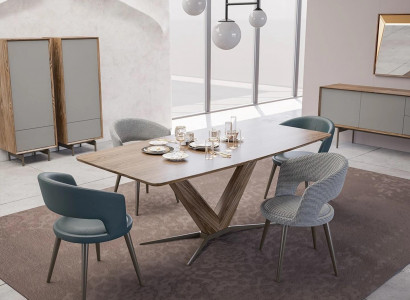 Esszimmer Set 9tlg Esstisch Komplett Stühle 4x Holz Sideboard Neu Holzschrank