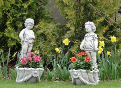 Figur Blumenkübel Pflanz Dekoration Kübel Blumentöpfe Figur Dekor Garten