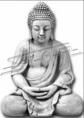 Figur Buddha Skulptur in Steinoptik. Große Dekorative Skulptur für Garten