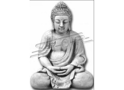 Figur Buddha Skulptur in Steinoptik. Große Dekorative Skulptur für Garten