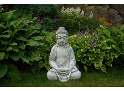 Figur Buddha Skulptur in Steinoptik. Große Skulptur für Dekorative Garten