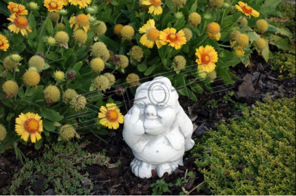 Figur Statue Garten Dekoration Deko Stinkefinger Mittelfinger Weiß Statuen