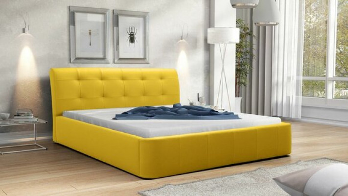 Klassisches Bettgestell Polster Bett Hotel Leder Textil Betten Stoff 180x200cm