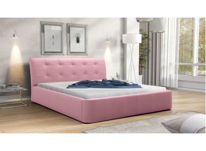 Klassisches Bettgestell Polster Bett Hotel Leder Textil Betten Stoff 180x200cm