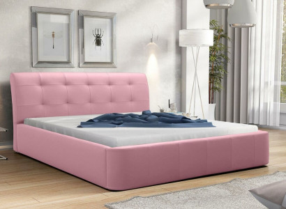 Klassisches Bettgestell Polster Bett Hotel Leder Textil Betten Stoff 180x200cm