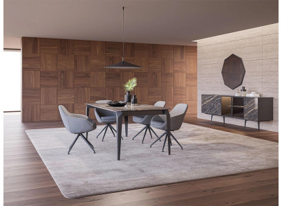 Luxus Esszimmer Komplett Esstisch 4x Stühle Einrichtung Sideboard mit Spiegel