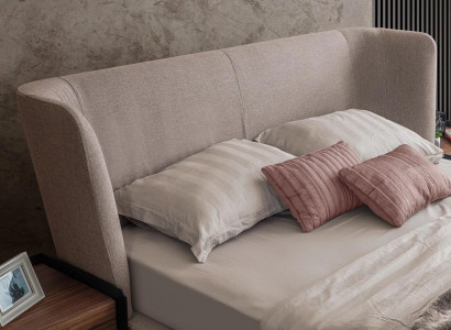 Modern Beige Doppel Bett Schlafzimmer Set 2x Nachttische Luxus Neu Möbel