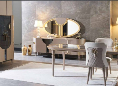 Design Esszimmer Set 8tlg Esstisch Stuhl Kommode Vitrine Spiegel Ess Tische Holz