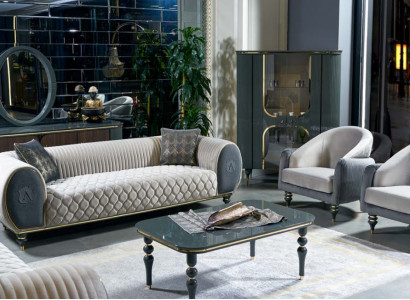 Design Sofas Polster Couchen Stoff Relax Moderne Sofagarnitur 3+1+1 Sitzer Set