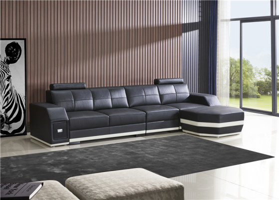 Ledersofa Wohnlandschaft Eck Garnitur Design Modern L-Form Ecksofa