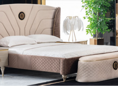 Schlafzimmer Doppelbett 160x200cm Luxus Bett 2x Nachttisch 3tlg. Set Betten Neu