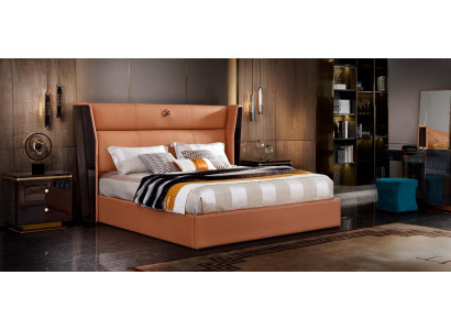 Leder Bett Schlafzimmer Möbel Design Gruppe 3tlg. Set 2x Nachttische