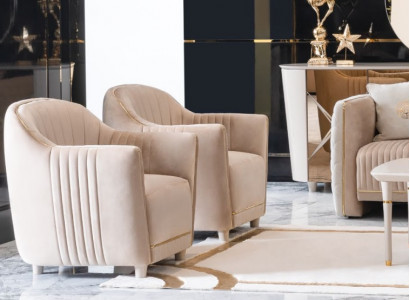 Sofa 1 Sitzer Polster Material Holz Modern Stuhl Sitzbezug Designer Textil Neu