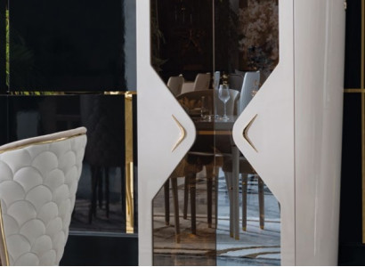 Vitrinen Schrank Echtholz Anrichte Vitrine Massiv Esszimmer Möbel Massive Holz