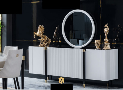 Kommode Spiegel Kommoden Konsole Möbel Italienischer Stil Garnitur Set 2tlg