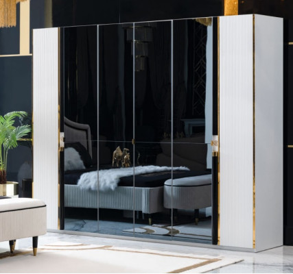 Textil Bett Schlafzimmer Möbel Design Gruppe 5tlg. Set 2x Nachttische Betten Neu