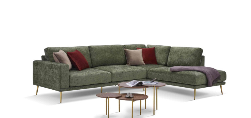Design Stoff Ecksofa L-Form Sofa Couch Design Polster Textil Deko Modern