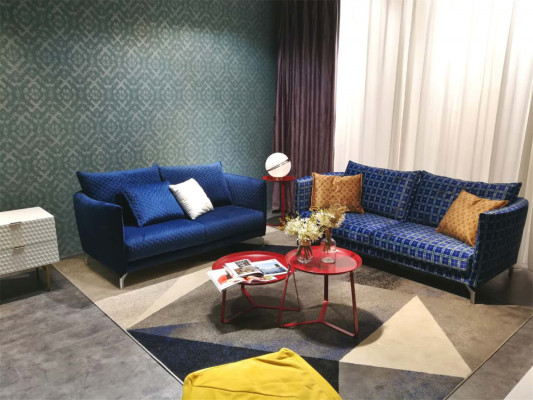 Design Polster Luxus Sitz Sofa Couch Textil Sofa 3 Sitzer Stoff Dreisitzer Samt