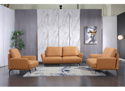 Ledersofa Sofagarnitur Deko 3+2+1 Sitzer Set Polstersofa Garnitur Couch