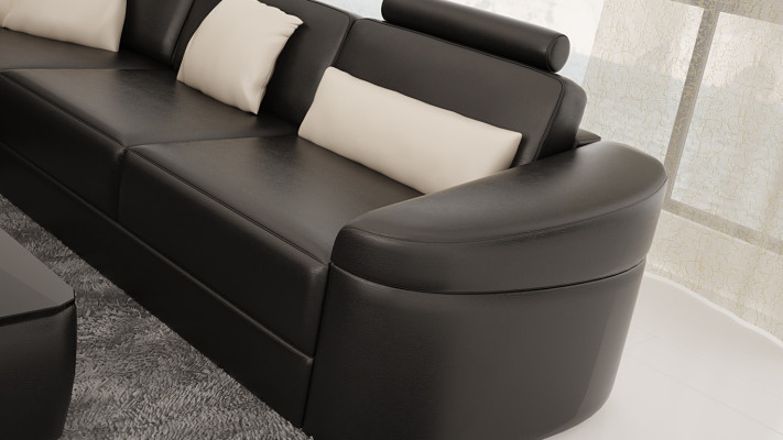 Leder Modern Couch Wohnlandschaft Ledersofa Sofagarnitur Möbel Sofa U-Form Neu