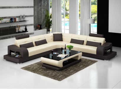 Ledersofa Couch Wohnlandschaft L Form Dekor Design Modern Sofa Eck Sofas