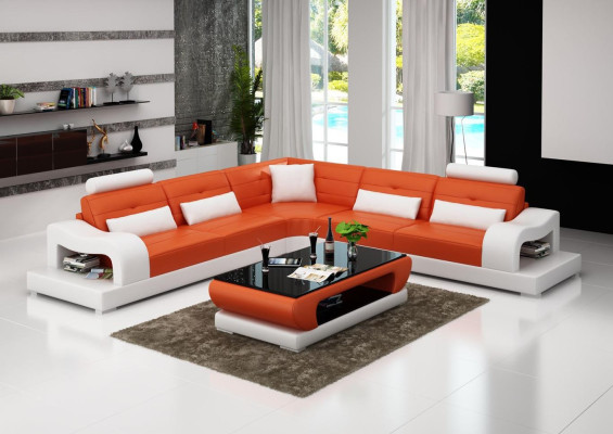 Ledersofa Couch Wohnlandschaft L Form Dekor Design Modern Sofa Eck Sofas