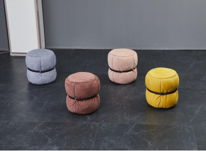Design Hocker Sitzpouf Wohnzimmer Designer Runder Moderne Fußhocker