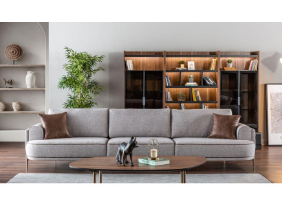 Dreisitzer Sofa 3 Sitzer Stoffsofa Sofas Modern Grau Stoff Couch Neu