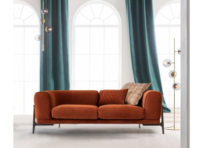 Dreisitzer Sofa 3 Sitzer Stoffsofa Sofas Modern Rot Stoff Couch Orange