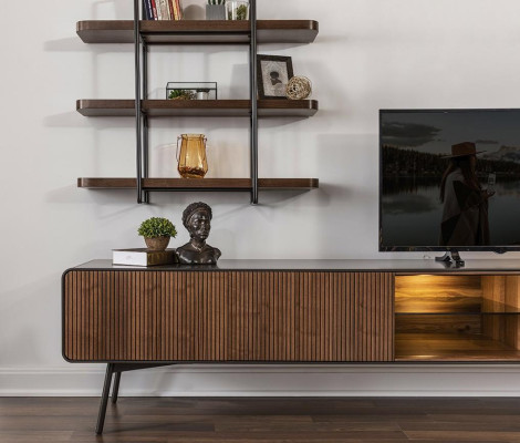 rtv Lowboard tv Ständer Regale Sideboard Wohnzimmer Holz Braun Modern
