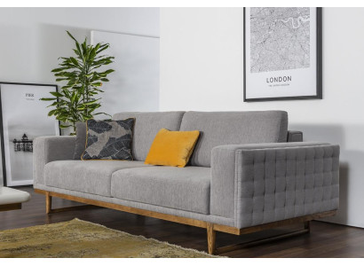 Dreisitzer Sofa 3 Sitzer Stoffsofa Sofas Modern Grau Stoff Couch Neu