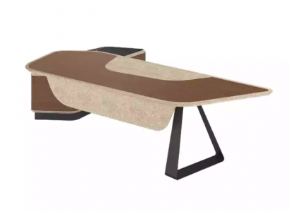 Moderner Eckschreibtisch Büromöbel Cheftisch Chefschreibtisch Braun