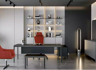 Eckschreibtisch Sideboard Couchtisch Arbeitszimmer Modern Holz Schwarz