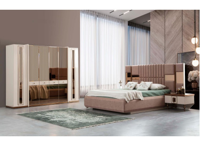 Schlafzimmer Komplett Set 4tlg Bett 2x Nachttische Kleiderschrank Betten