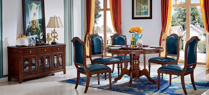 Komplett Set Esstisch 6 Stühle Kommode Esszimmer Set Ess Gruppe Holz Tisch Neu