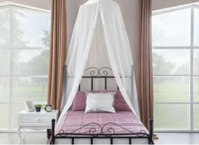 Himmelbett Metall Bett Schlafzimmer Set Nachttisch Weiß Möbel Schlafzimmer 2tlg