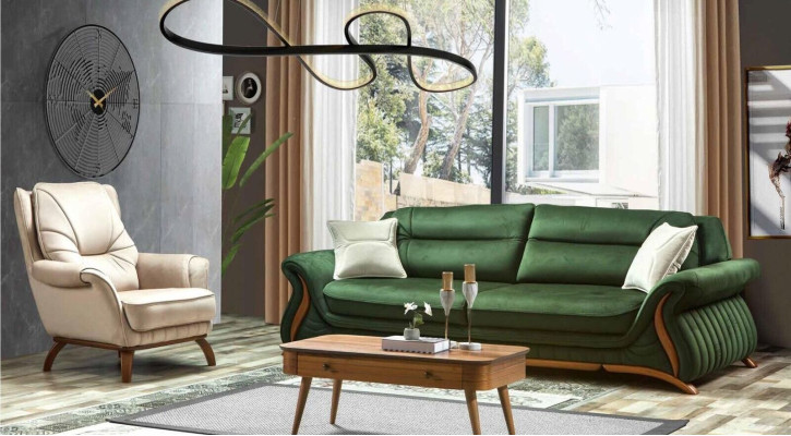 Luxus Klassische Textil Couchen Design Sofa 3+1 Sitz Sessel Couch Polster Sofas