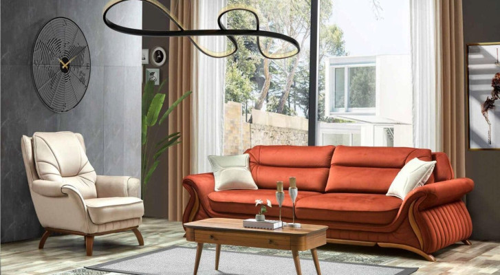 Luxus Klassische Textil Couchen Design Sofa 3+1 Sitz Sessel Couch Polster Sofas