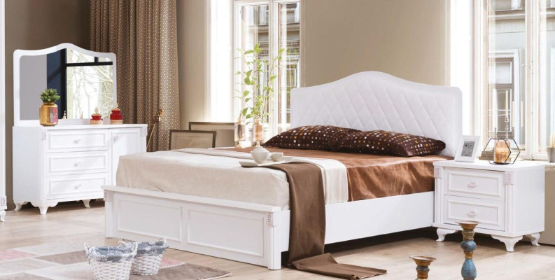 Weißer Nachttisch luxriöses kompaktes Design Schlafzimmermöbel