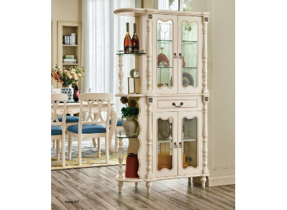 Vitrine Vitrinenschrank Wohnzimmer Klassisch Glas Bar Holz Schrank Glasschrank