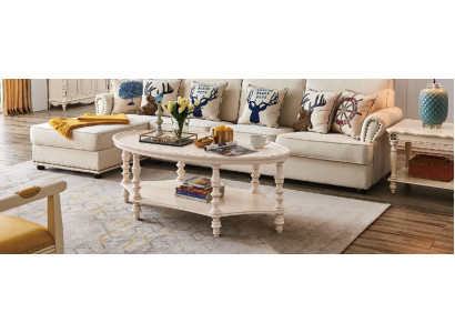 Ovaler Couchtisch Wohnzimmer Design Luxus Beistelltisch Holz Tisch