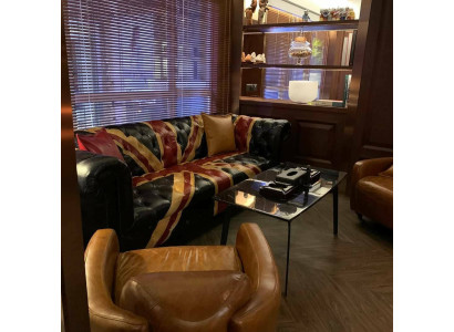 Jack Union Chesterfield Polster Sofa Couch 3 Sitz Leder Stil Luxus Polster Couch