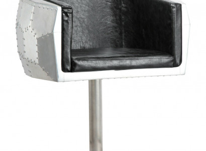 Stuhl Stühle Leder aluminium Design möbel Esszimmer Lehnstuhl Flieger echtleder