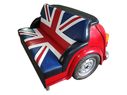 Retro Union Jack Sofa Car Furniture Garage Auto Sofa Couch Polster Zweisitzer
